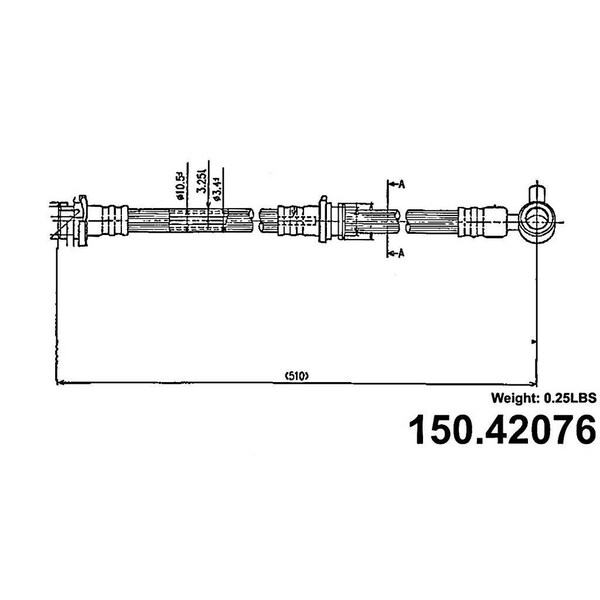 Centric Parts Brake Hose, 150.42076 150.42076 - main